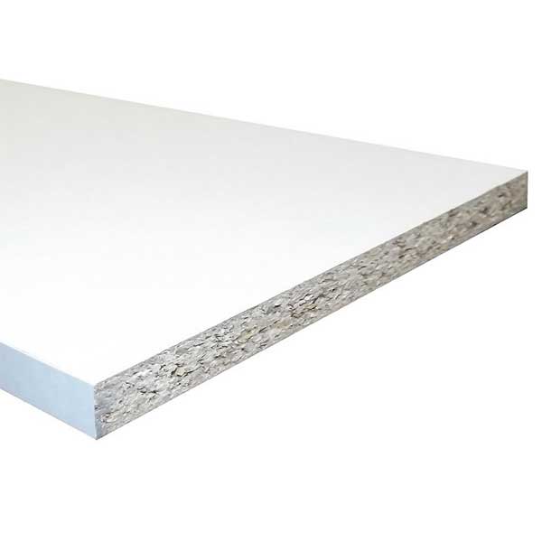 Cheshire Mouldings White Cheshire Chipboard Melamine Faced - 2440 X 610Mm