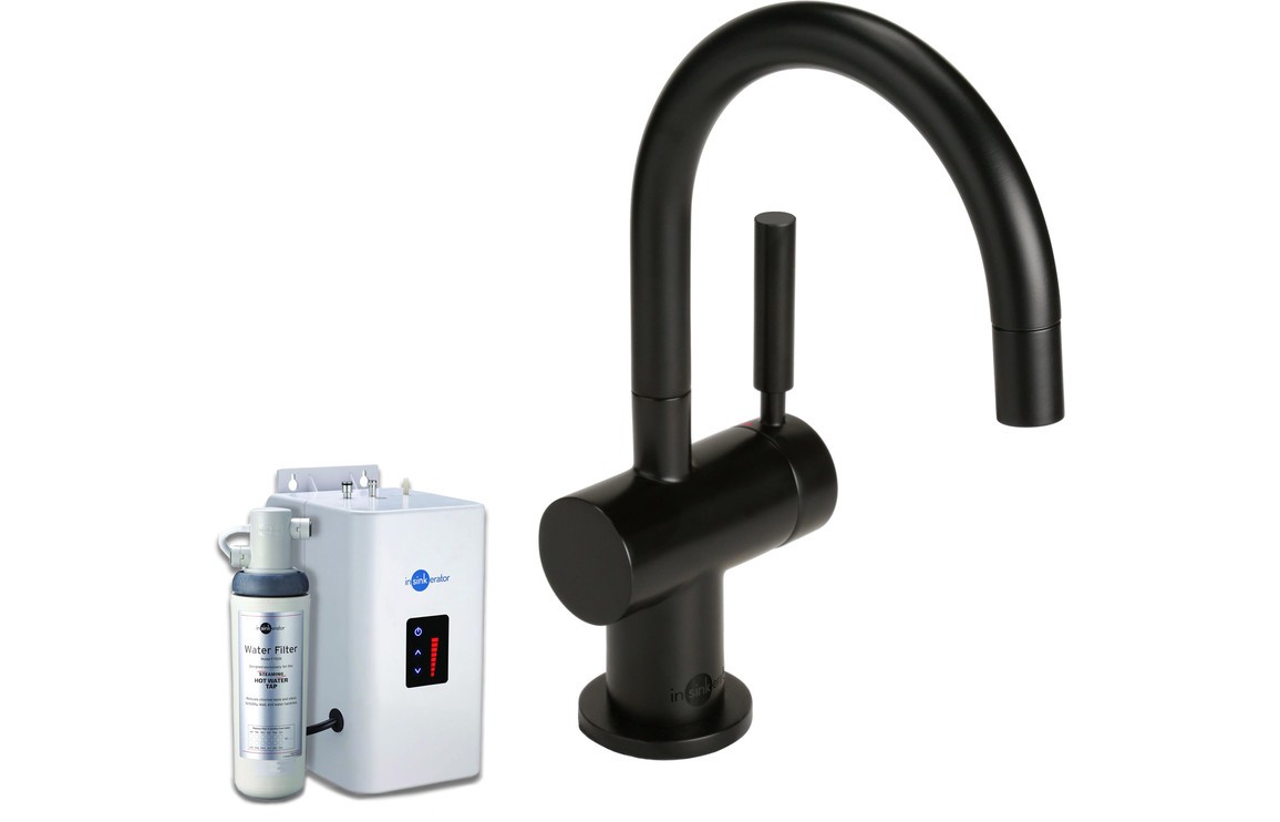 Insinkerator Black H3300 Hot Mixer Tap, Neo Tank & Water Filter - (H3300)