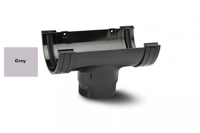 Polypipe Grey 150Mm Half Round Running Outlet - Rl605g