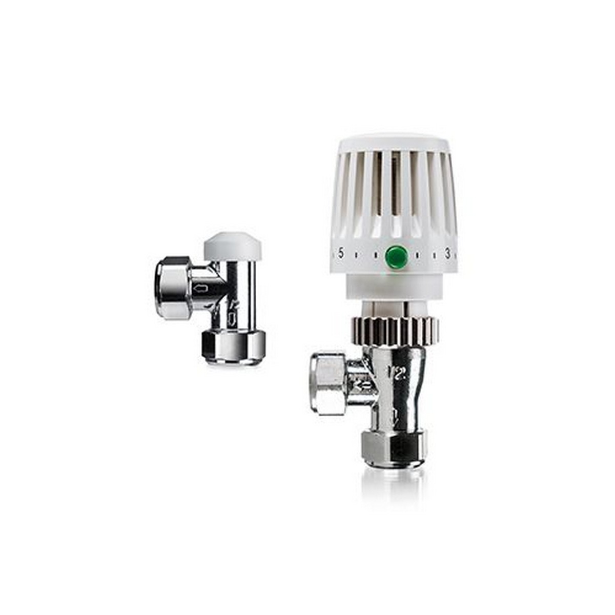 Honeywell White Valencia Straight Trv & Lockshield - 15Mm - /Chrome