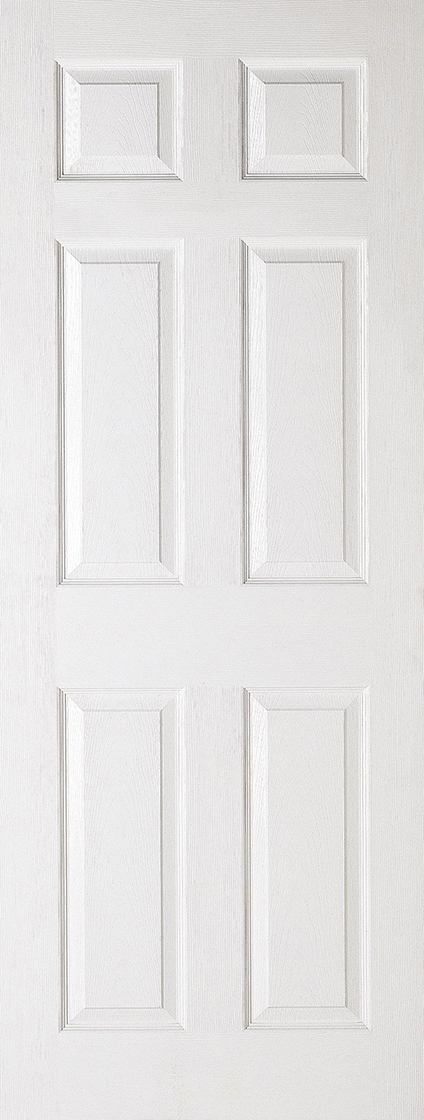 Lpd White Textured 6P Internal Fire Door 2040 X 826Mm Primed Composite