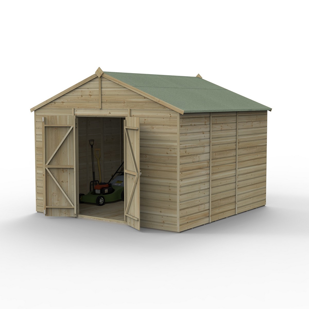 Forest Garden - Beckwood Apex Shed - 10ft x 10ft - Pressure Treated Shiplap