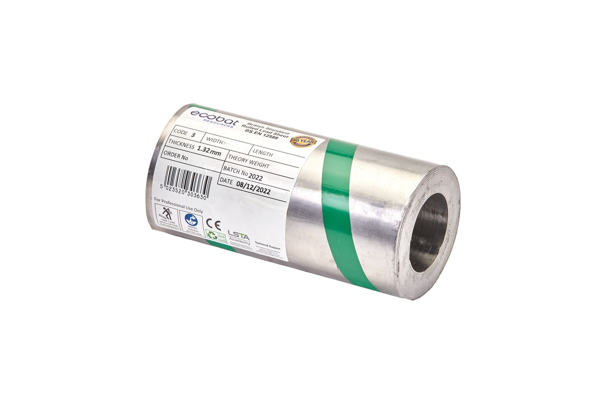 Ecobat Green Calder Milled Lead Flashing - Code 3 - 27Kg Roll - 300Mm X 6M