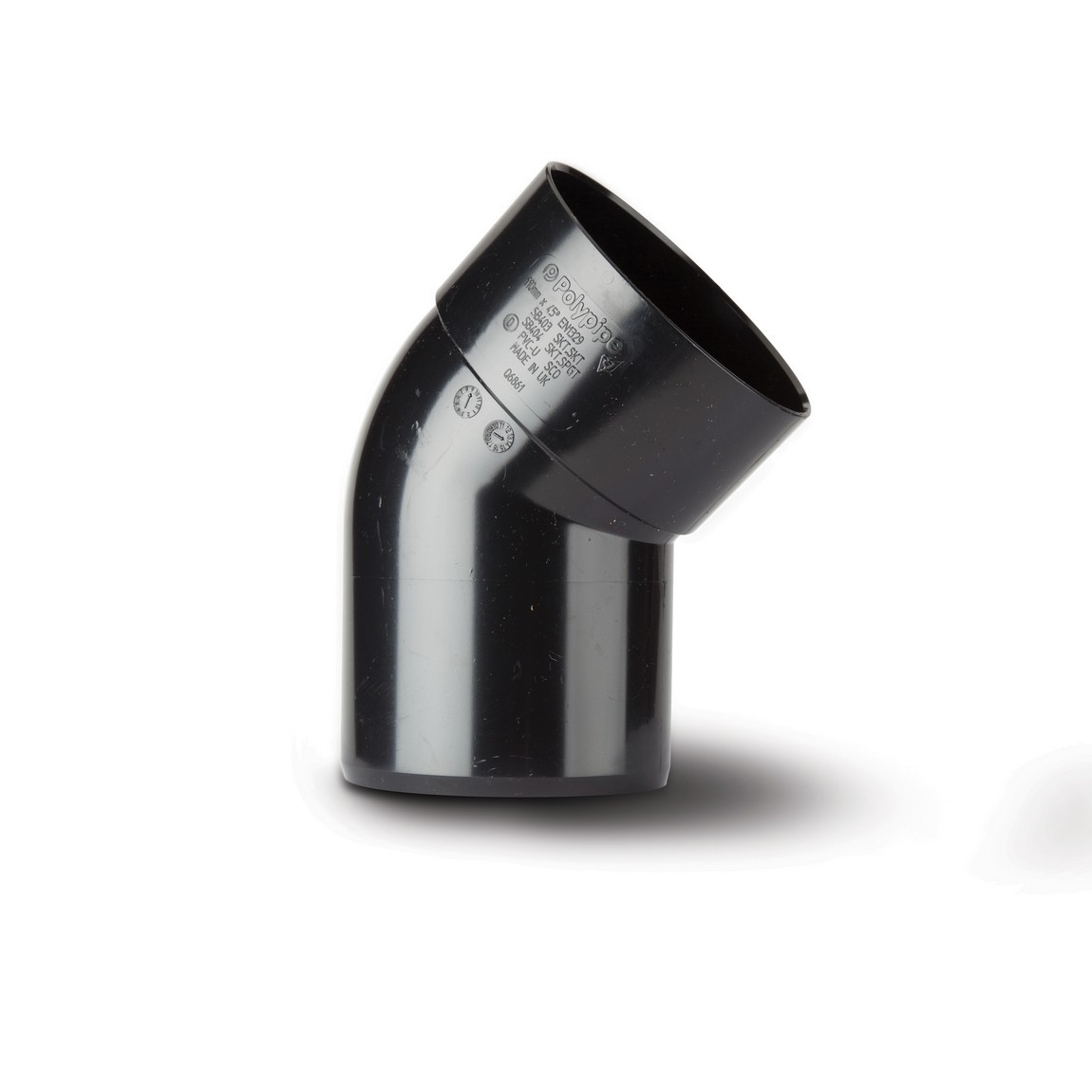 Polypipe Black 110Mm Solvent Soil 135Deg Offset Bend Single Socket (Solvent X Spigot) Sb404b