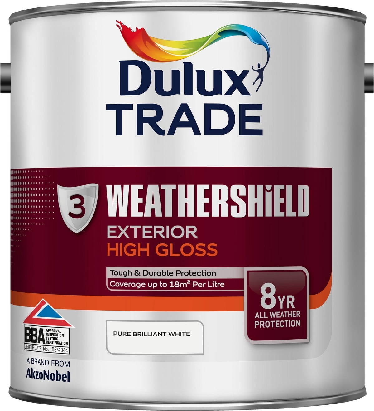 Dulux Trade Dulux Weathershield Exterior High Gloss (Brilliant ) 2.5Ltr White