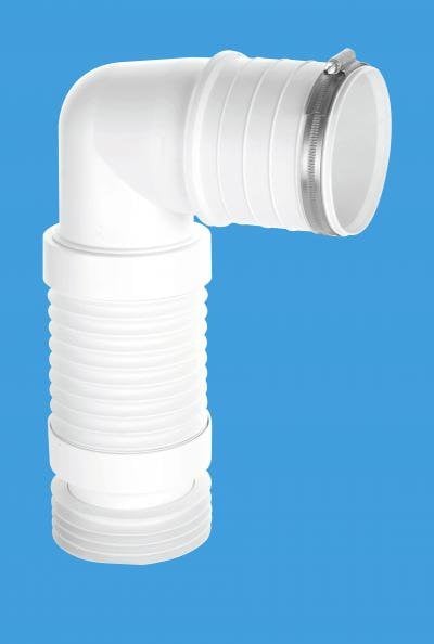 McAlpine - Back To Wall WC Connector - 90 Degree Bend - 170-250mm - WC-CON8F18-BTW