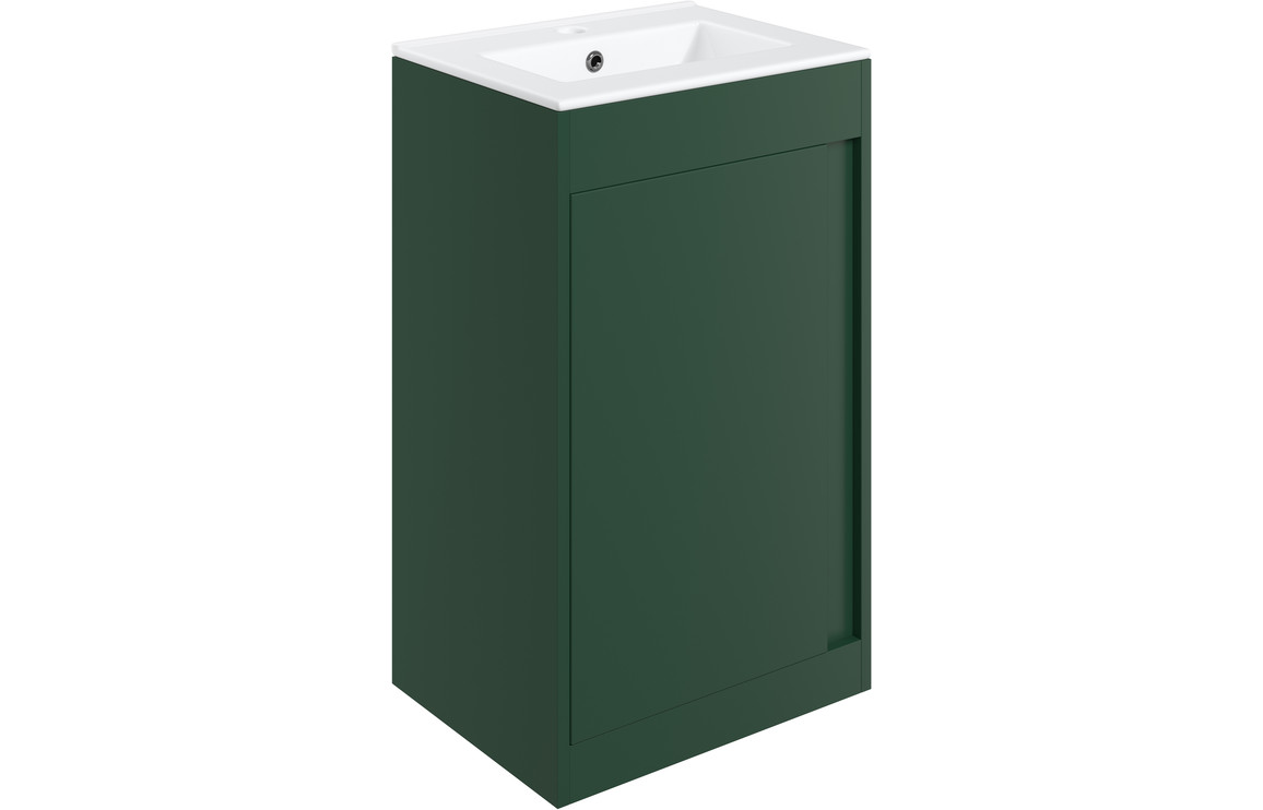 Non Branded Green Bradfords Farnham 510Mm Wall Hung Unit (Basin Included) - Matt Conifer