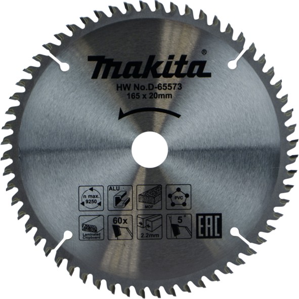 Makita Multi-Material Circular Saw Blade 60T 165 X 20 X 2.2Mm (Dia/Bore/Kerf)