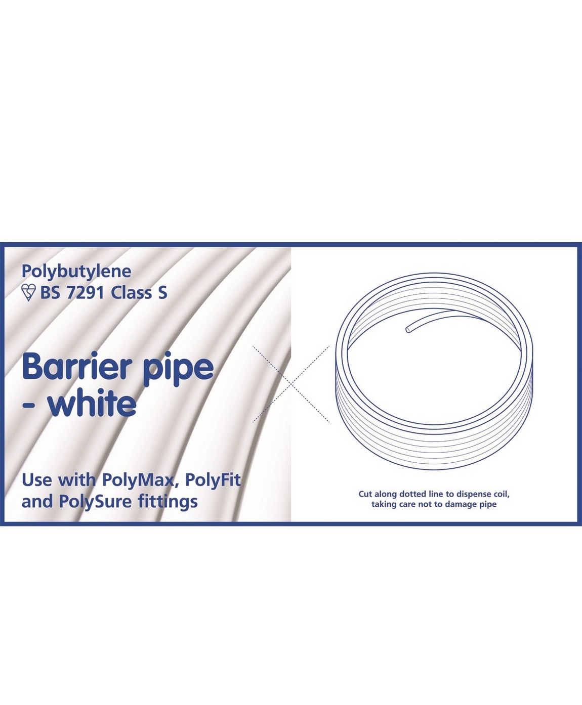Polypipe White Polyfit Barrier Pipe - 10Mm X 50M