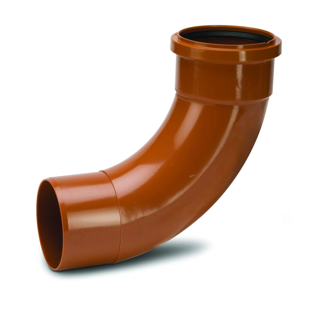 Polypipe 160Mm Short Radius Bend Single Socket 87.5Deg - Terracotta - Ug612