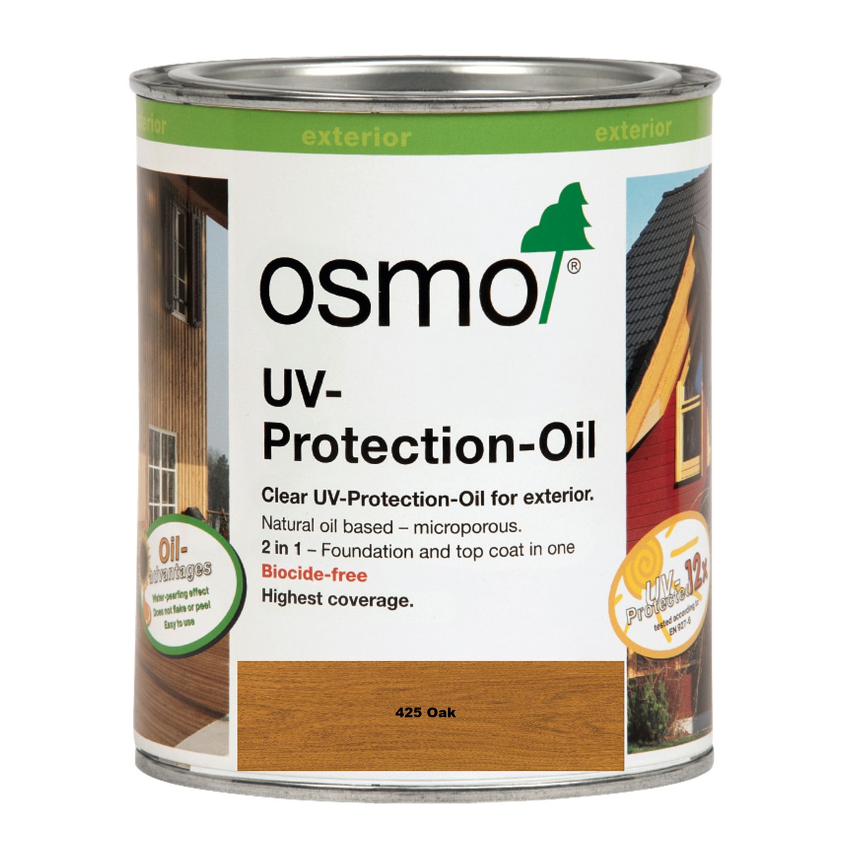 Osmo 425 Uv Protection Oil Wood Preservative, 2.5Ltr, Oak Oil