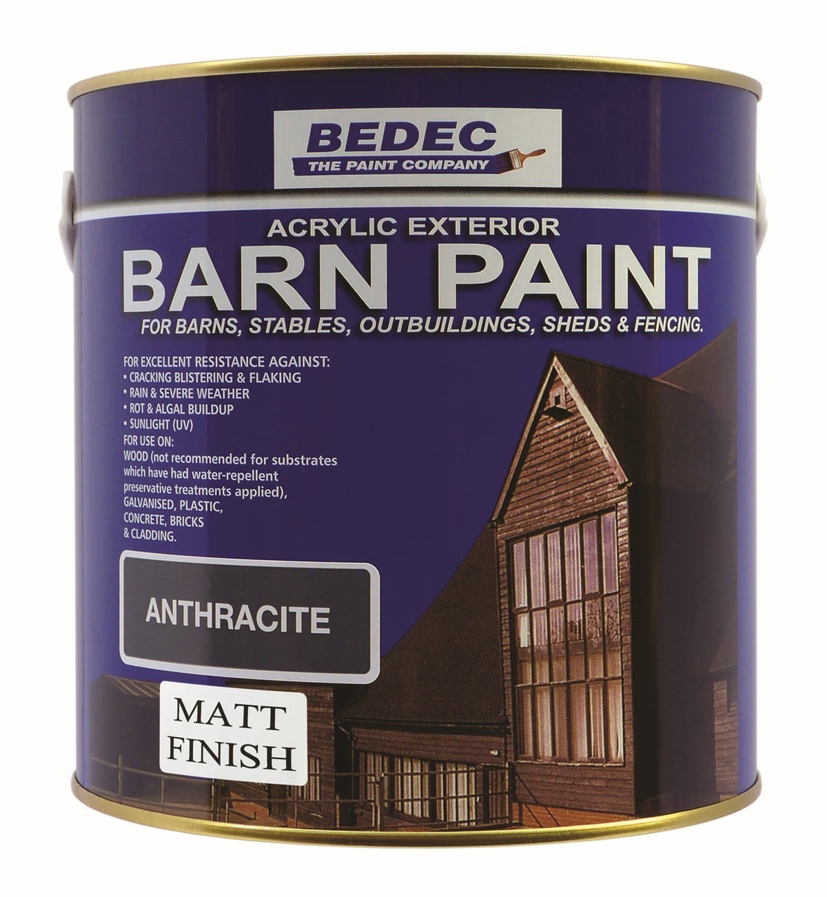 Bedec Exterior Barn Paint - Matt 2.5Ltr Anthracite