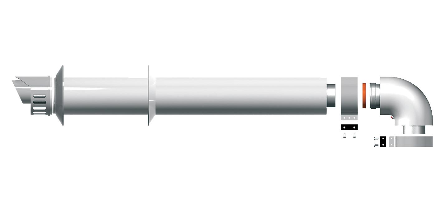 Ariston - Horizontal Flue Kit - 100mm - White