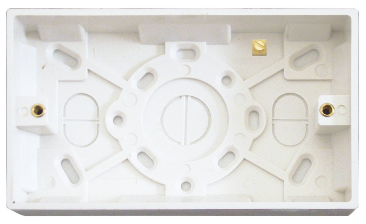 Wireplast White Modern 2-Gang Surface Pattress 47Mm