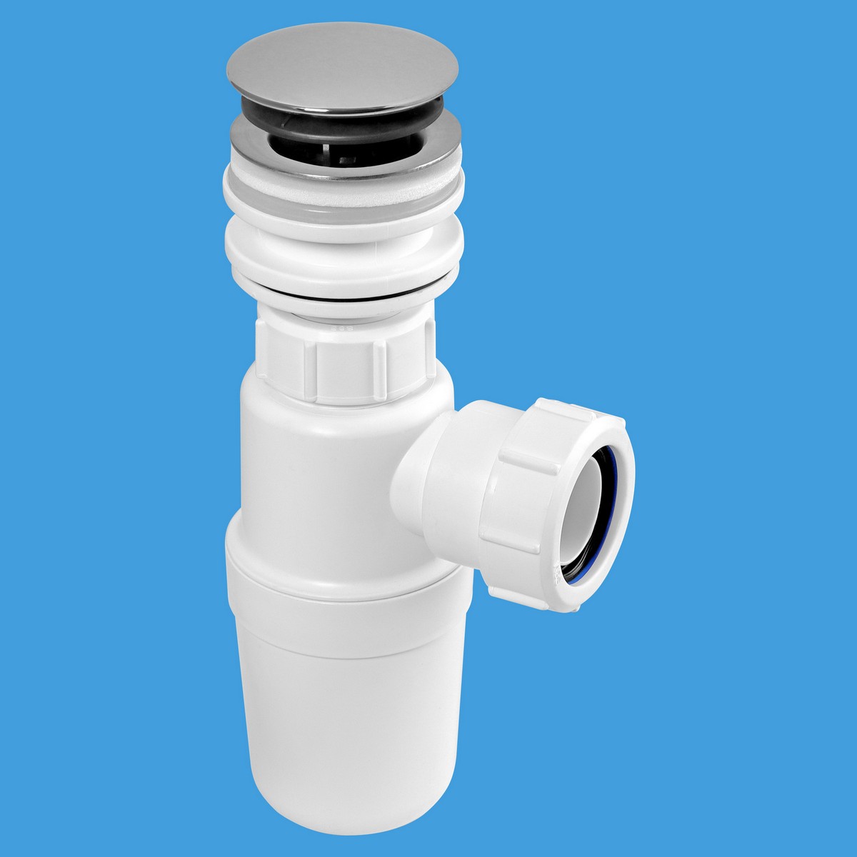 Mcalpine White Basin Clicker Waste & Bottle Trap 1.25" Bk1