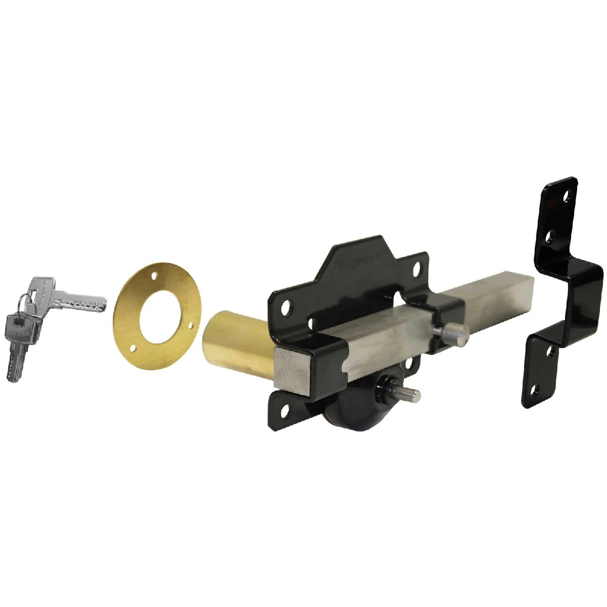 Perry Single Locking Long Throw Lock 70Mm No.1126 With Elongated Keep & Stainless Steel Bar (A4/316)