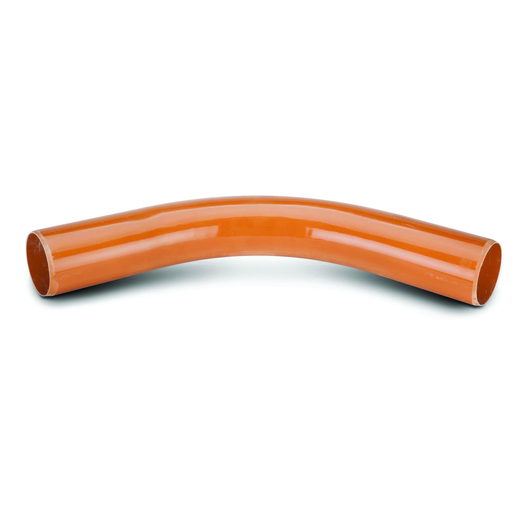 Polypipe 110Mm Long Radius Bend Plain Ended 87.5Deg - Terracotta - Ug471