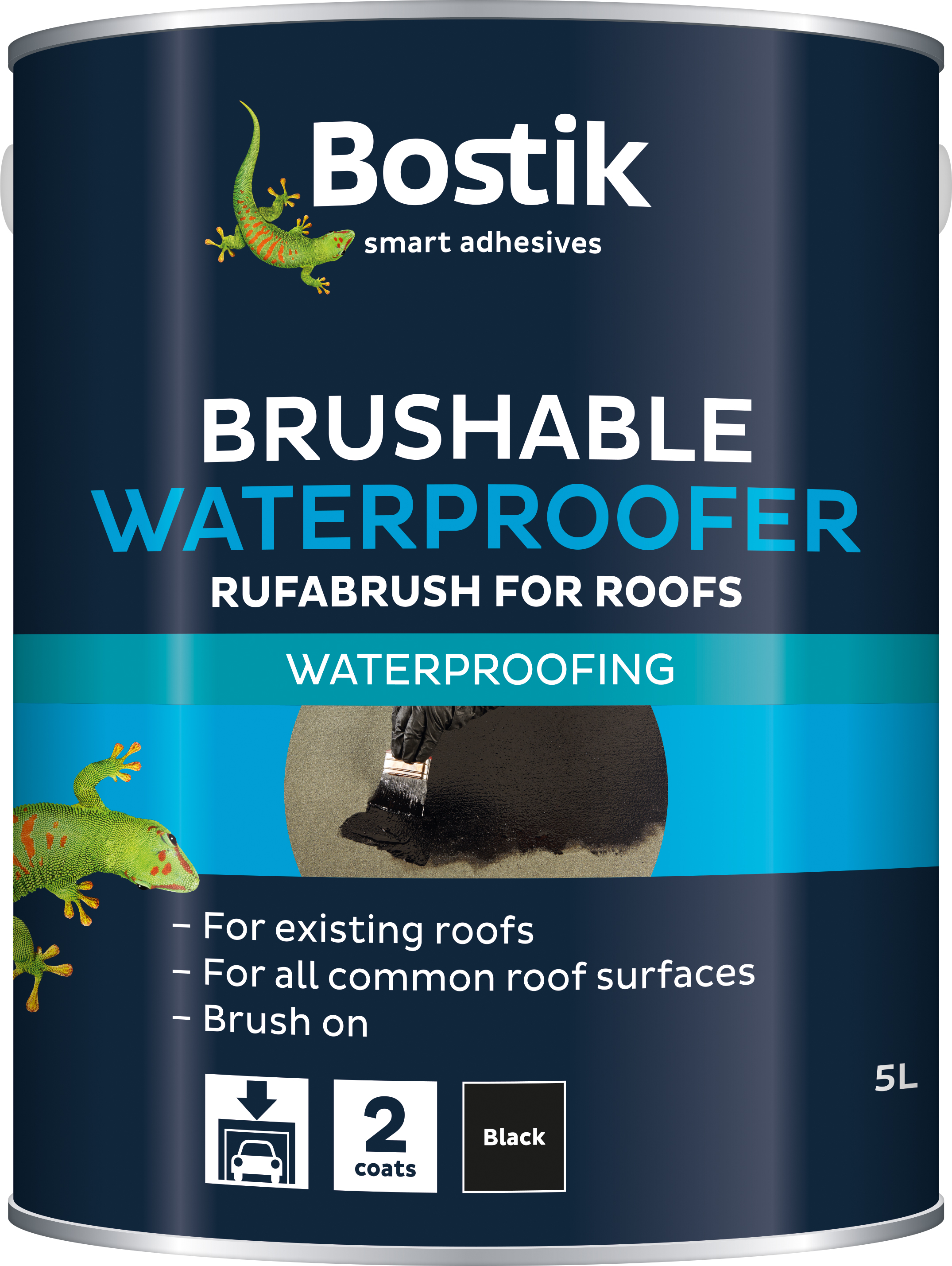 Bostik Black Cementone Rufabrush All Weather Roof Coating 5Ltr