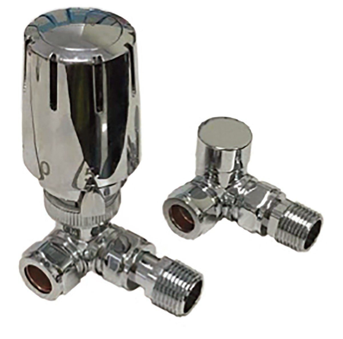 Altecnic Light Eres Corner Trv & Lockshield - 15Mm - All Chrome - Twin Pack