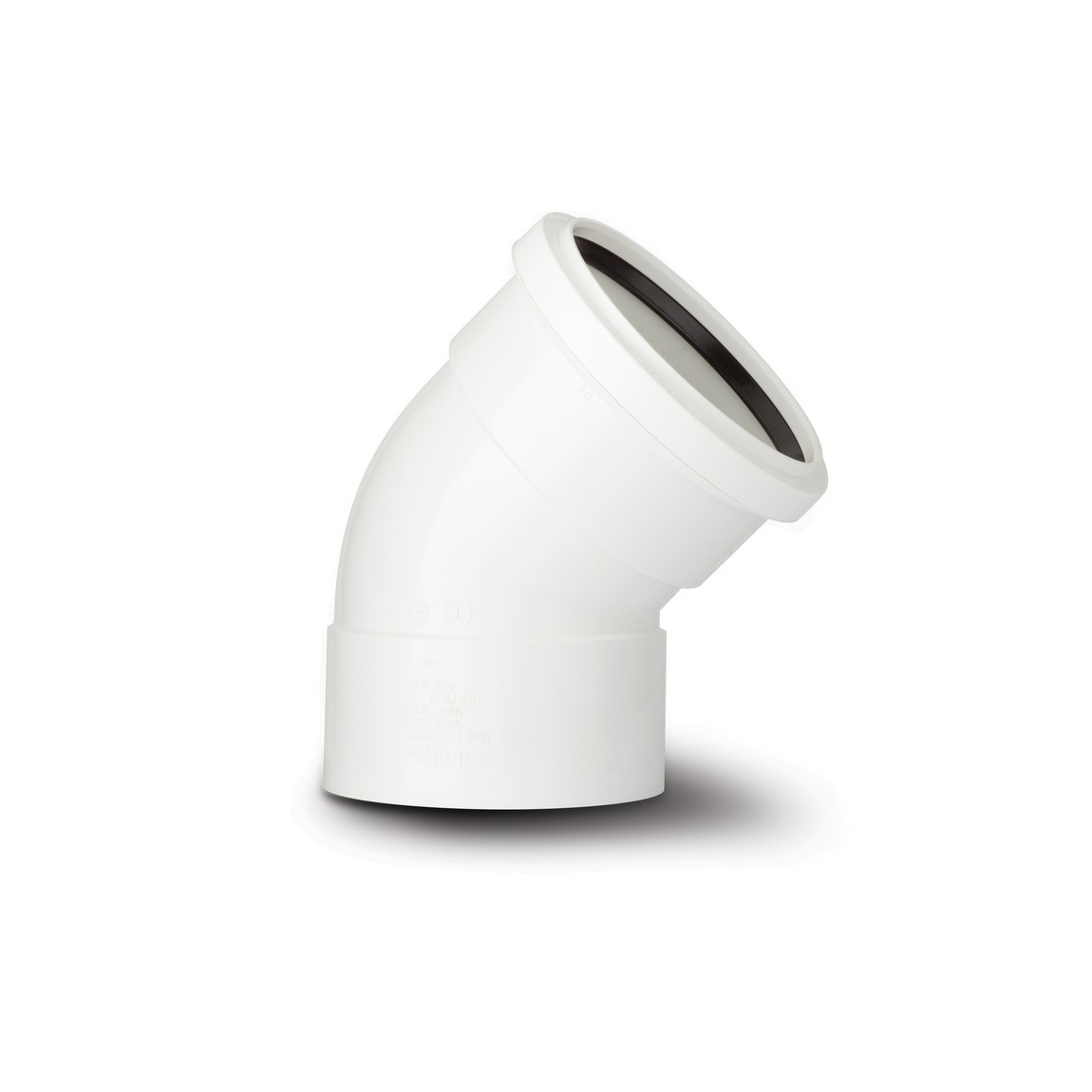 Polypipe White 110Mm Soil 135Deg Offset Bend Double Socket (Ring Seal X Solvent) Sb403w