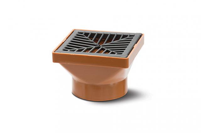 Polypipe Black 110Mm Square Solvent Socket Hopper - Terracotta & Grid - Ug414