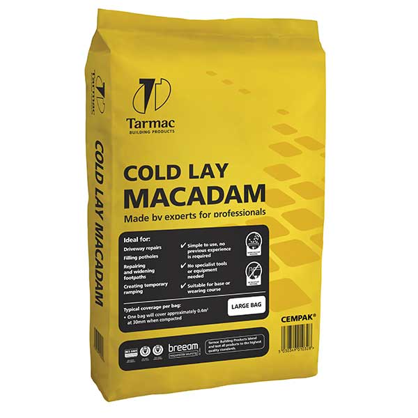Tarmac Black Cold Lay Macadam - 25Kg Bag
