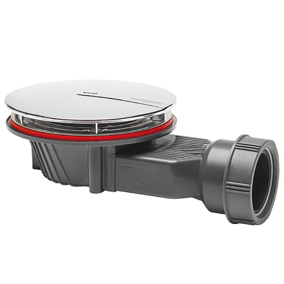 Wirquin Slim+ Extra Flat Shower Waste 90Mm - Chrome Plated Abs Dome