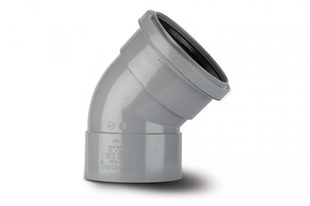 Polypipe Grey 110Mm Soil 135Deg Offset Bend Double Socket (Ring Seal X Solvent) Sb403g