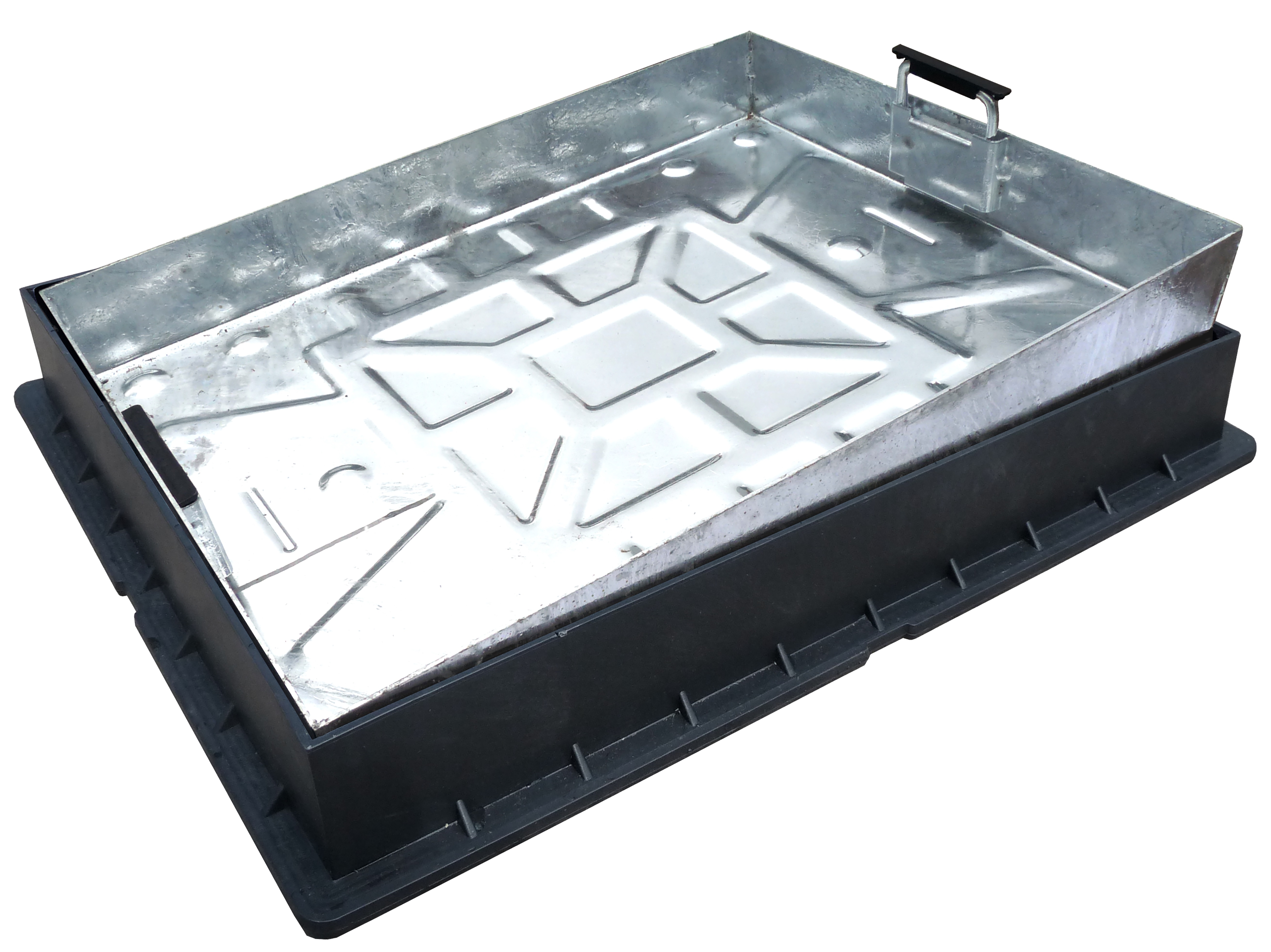 Ej Light 10Tn Block Paviour Manhole Cover With Poly Frame 600 X 450 X 80Mm