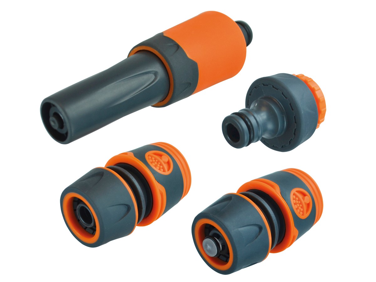 Faithfull Grey/Orange Hose Fittings Starter Kit (Fits 12.7Mm Bore Hoses)