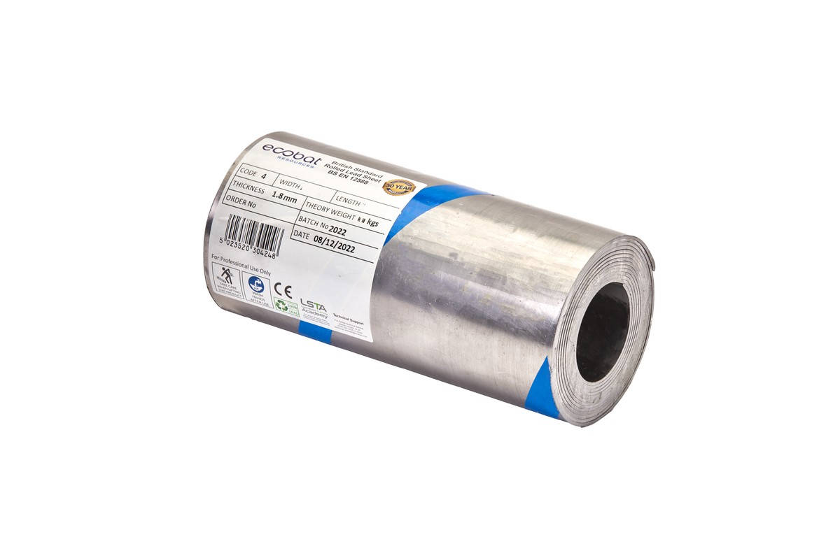 Ecobat Light/Blue Calder Milled Lead Flashing - Code 4 - 16.5Kg Roll - 270Mm X 3M