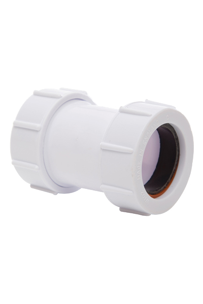 Polypipe White Compression Waste Straight Connector 40Mm Ps40
