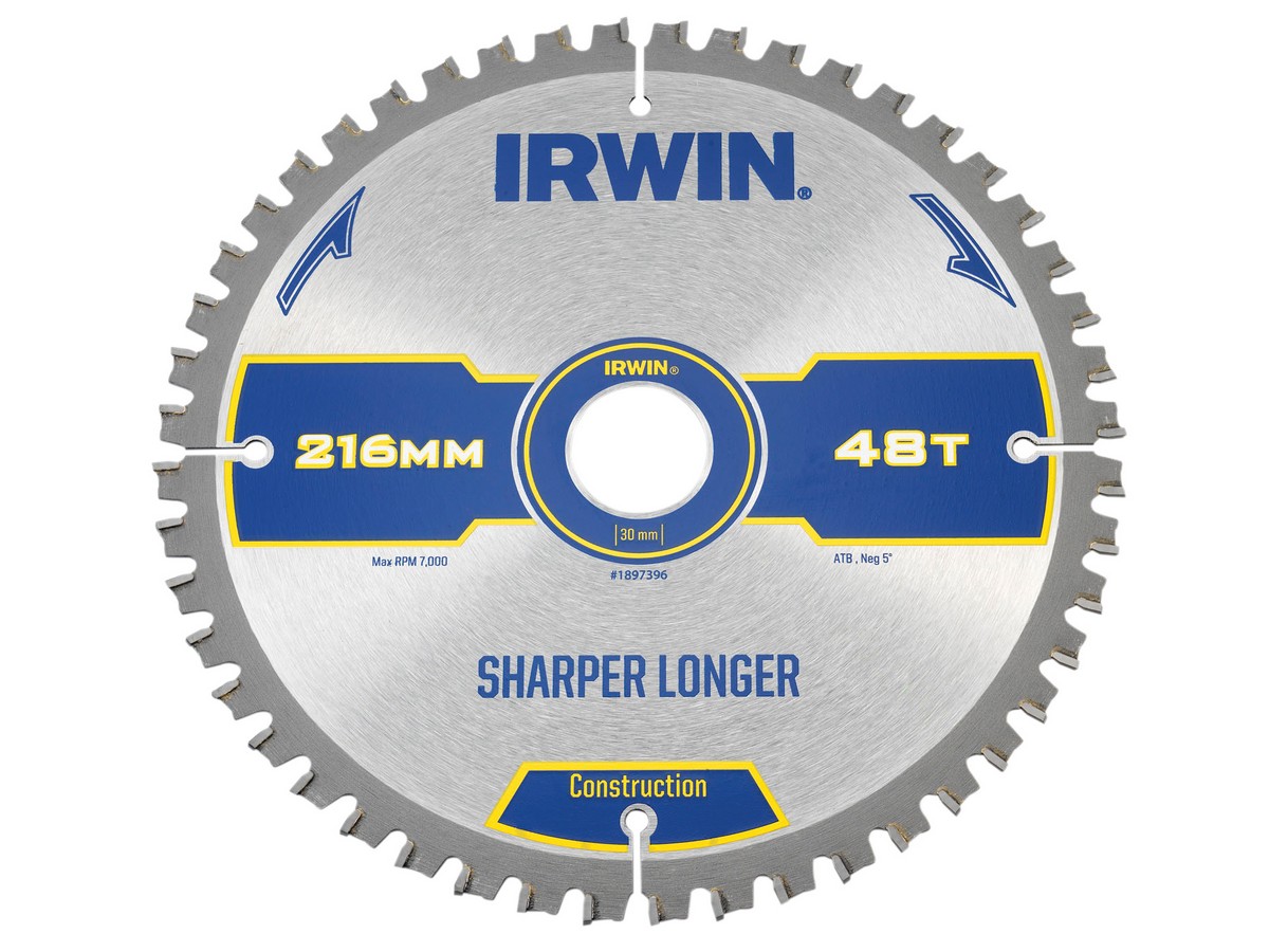 Irwin Construction Table & Mitre Circular Saw Blade 216Mm 48T