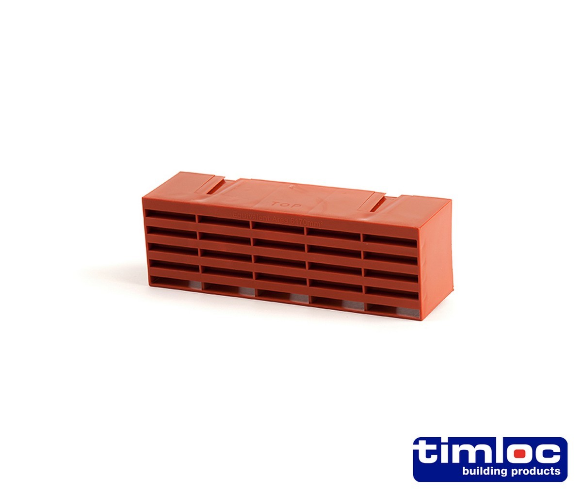 Timloc Plastic Airbrick - 215 X 69Mm - Terracotta