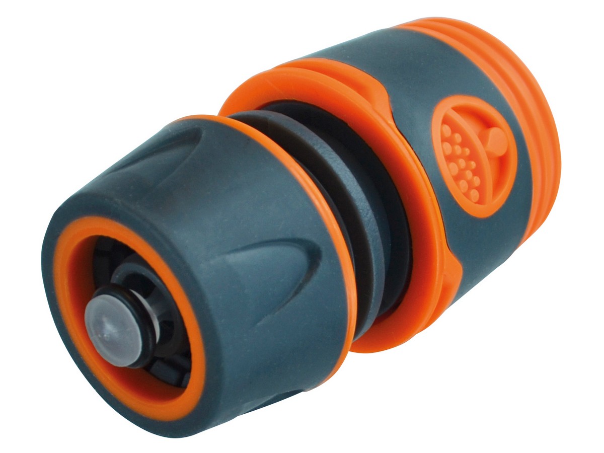 Faithfull Grey/Orange Water Stop Hose Connector (Fits 12.7Mm Bore Hoses)