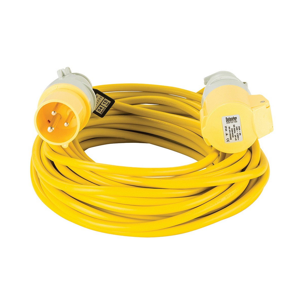 Defender - Extension Lead - 110V - 16A - 14m - Yellow
