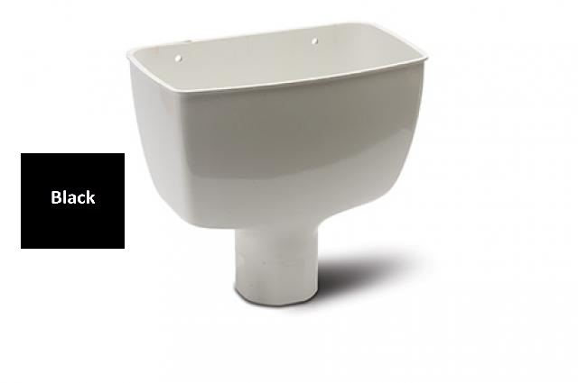 Polypipe Black 68Mm Round Downpipe Standard Hopper - Rr130b