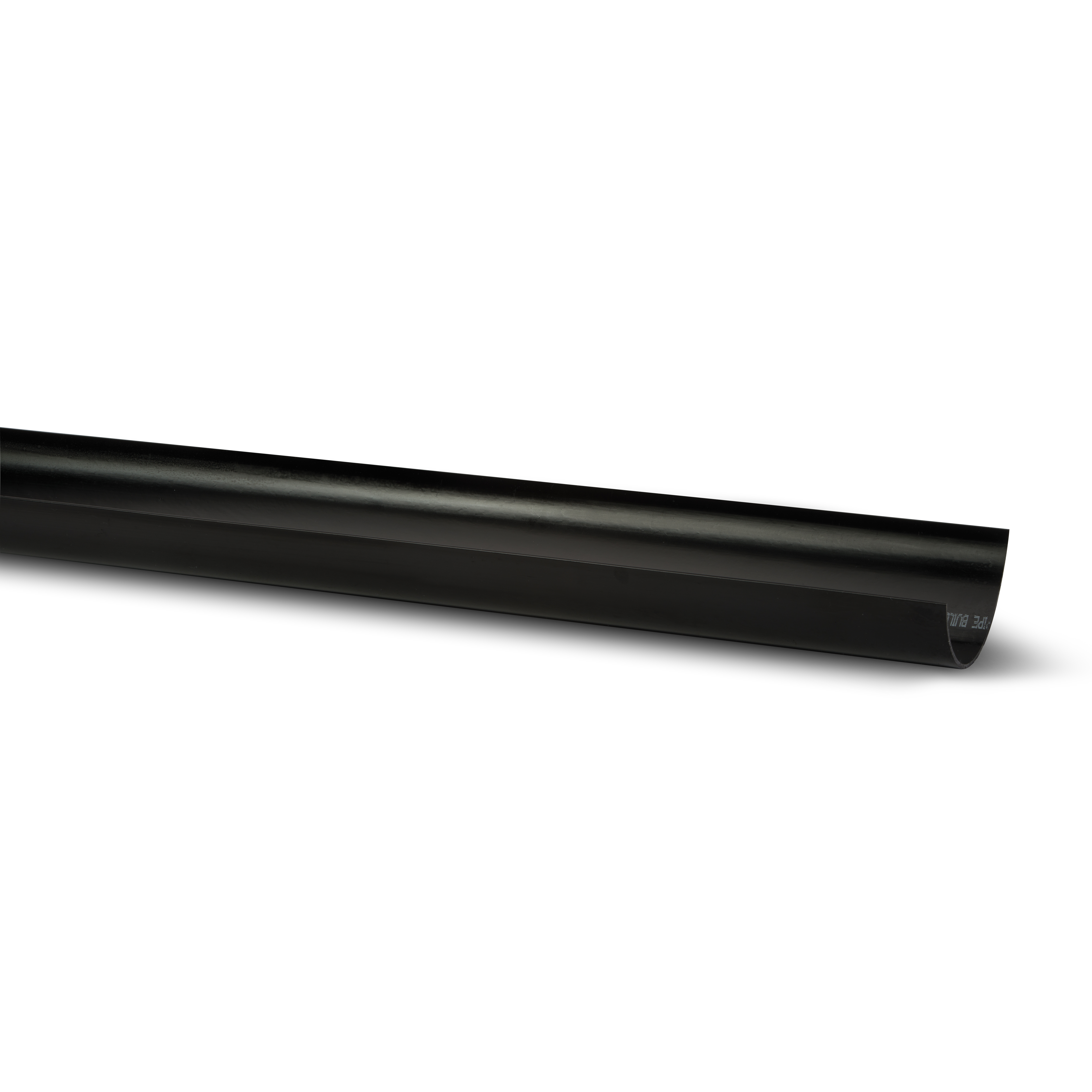 Polypipe Black 75Mm Half Round Gutter 2Mtr - Rm300b