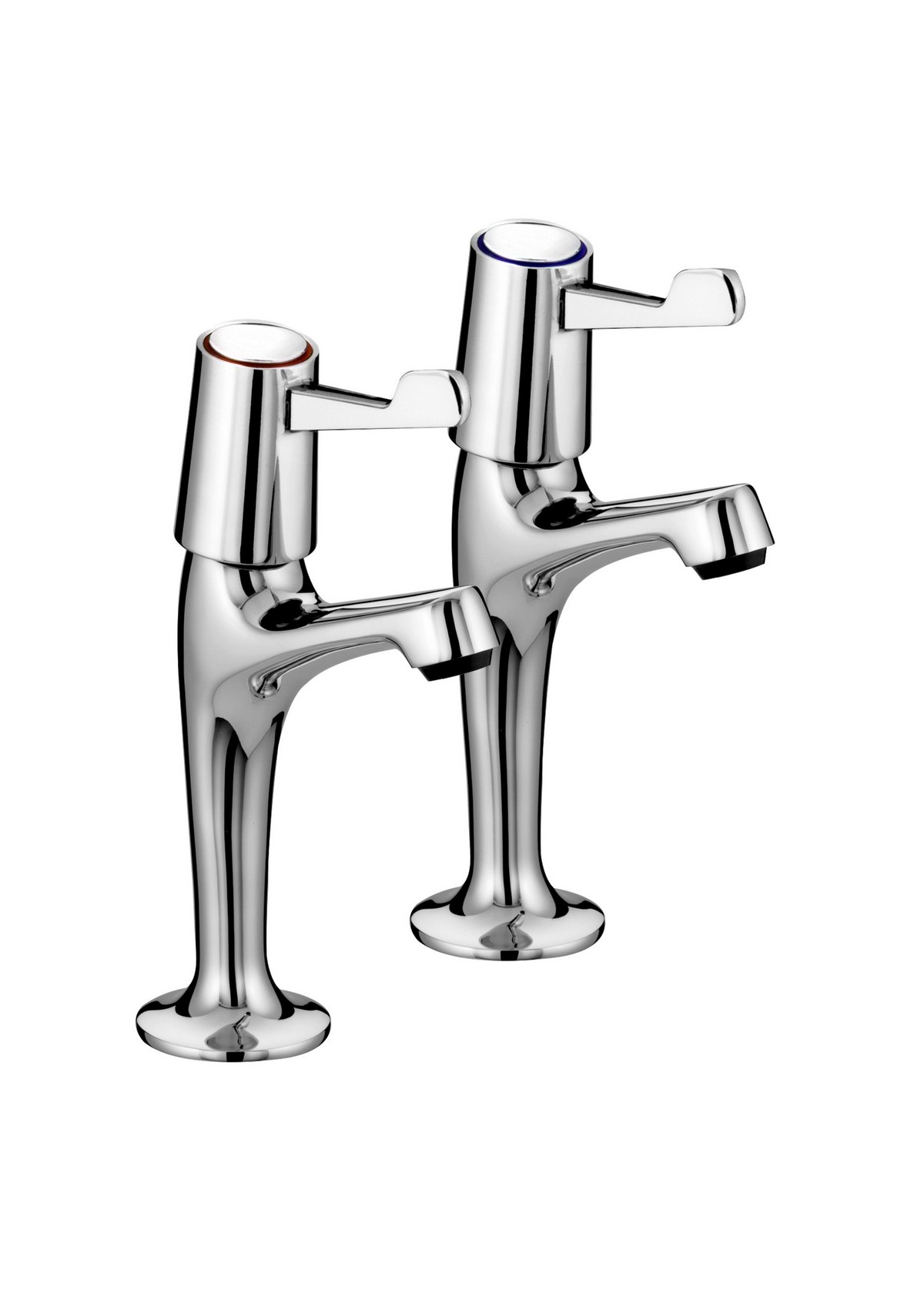 Bristan Lever Ceramic Disc High Neck Sink Pillar Taps 3" (Pair) - Chrome