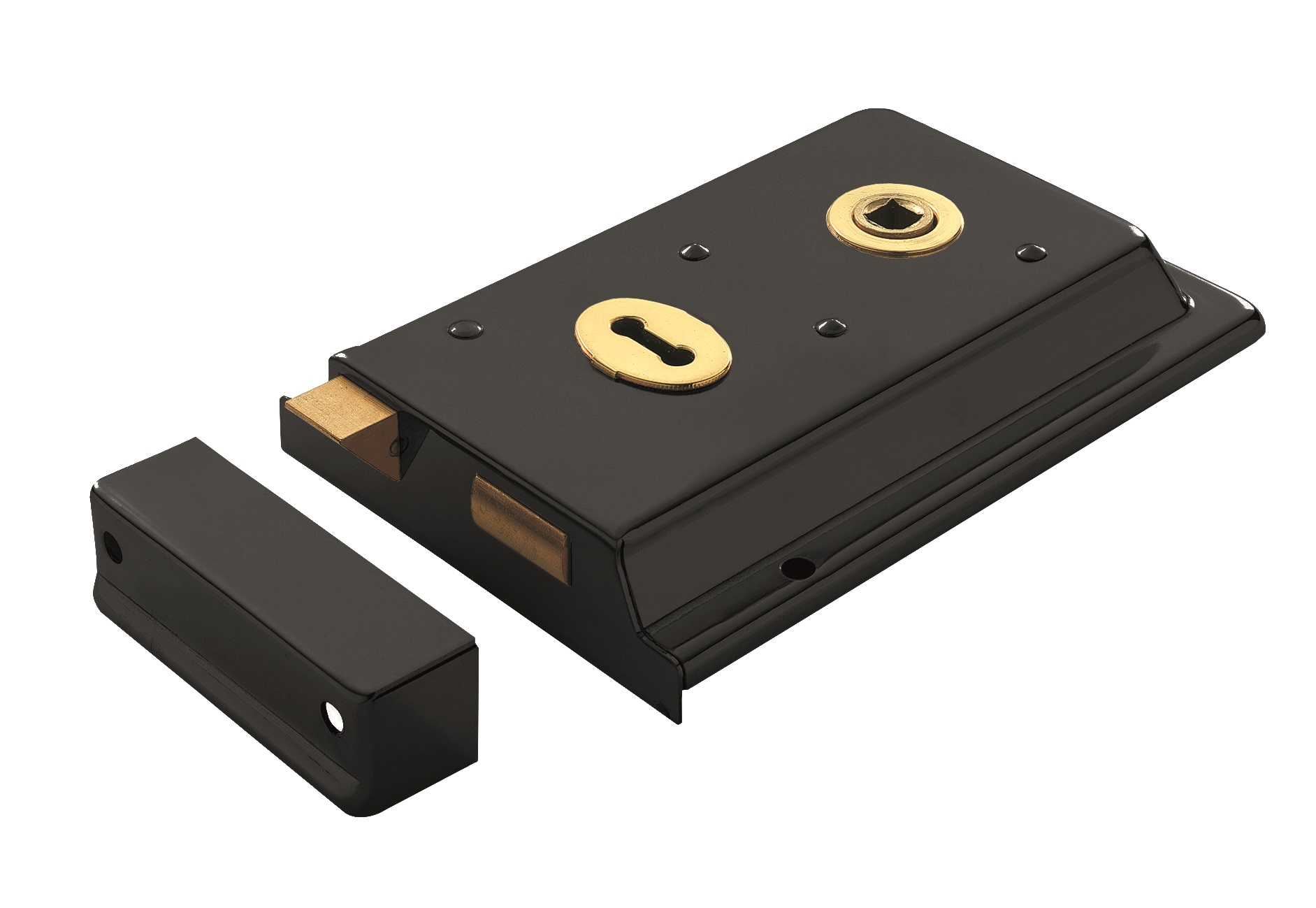 Eurospec Black Rim Lock 52 X 102Mm - Japanned