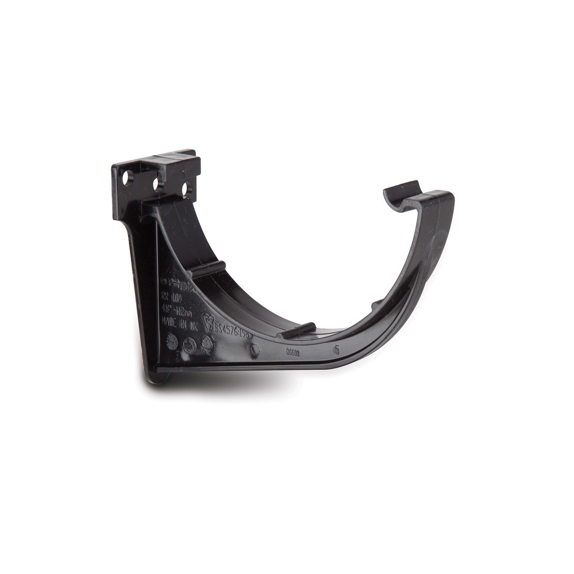 Polypipe Black 112Mm Half Round Fascia Bracket - Rr109b