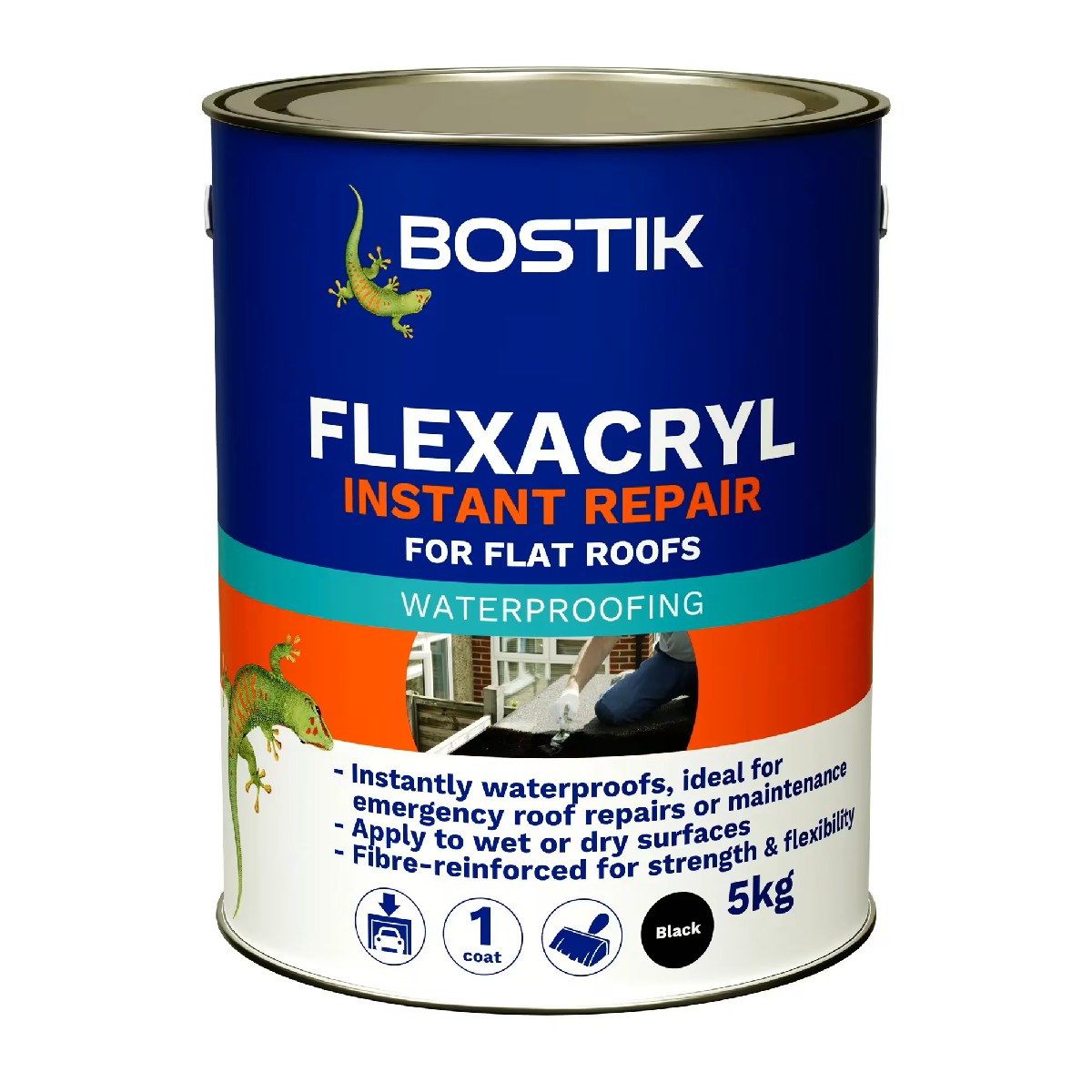 Bostik - Flexacryl Instant Repair - Waterproofing Compound - 5kg - Black