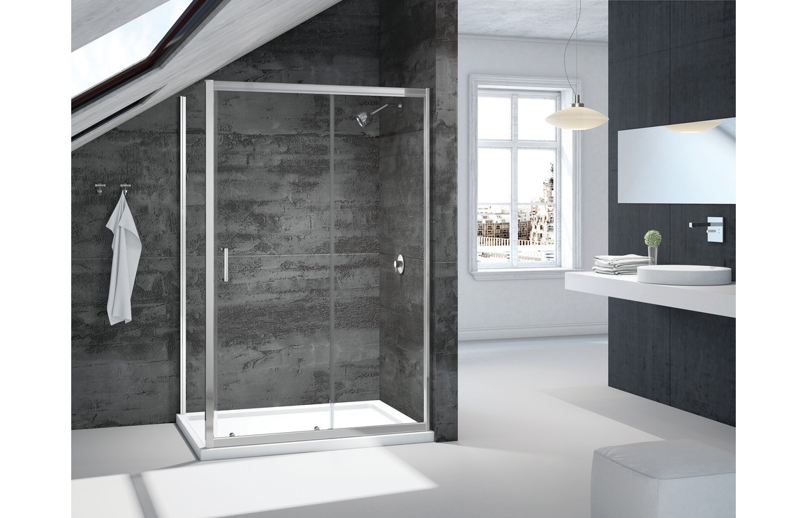 Merlyn Silver Vivid Boost Loft Side Panel 6 X 800 X 1800Mm - Clear/Polished