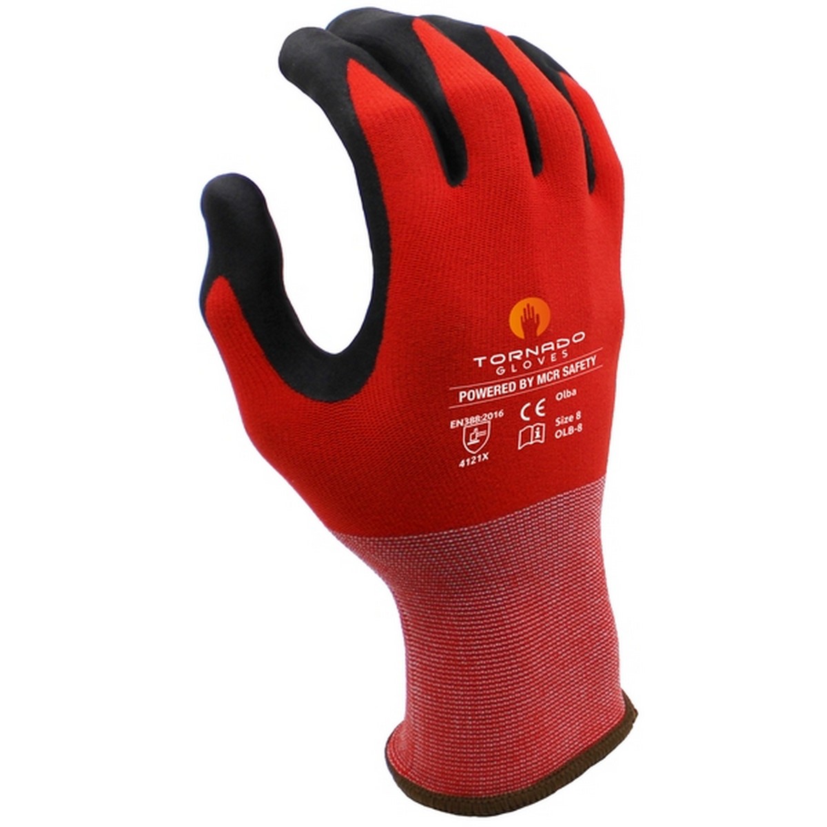 Mcr Safety Light/Red Mcr Olba General Purpose Nitrile Foam Palm Gloves (Pair) - Size 9