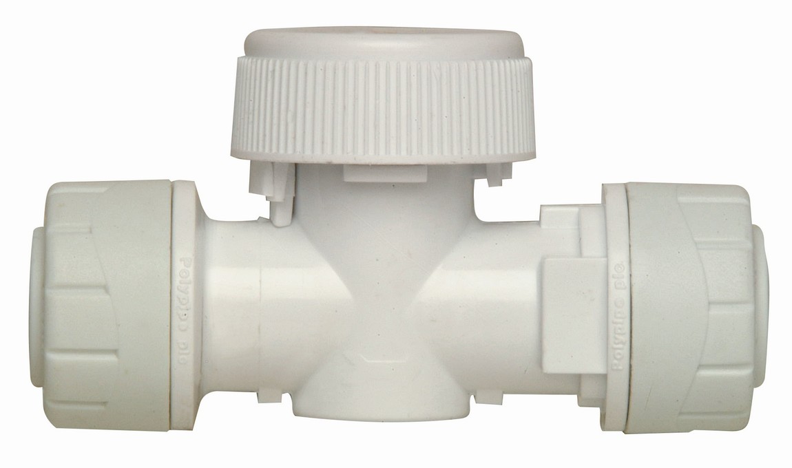 Polypipe White Polyplumb Shut Off Valve 15Mm X 15Mm Pb5915