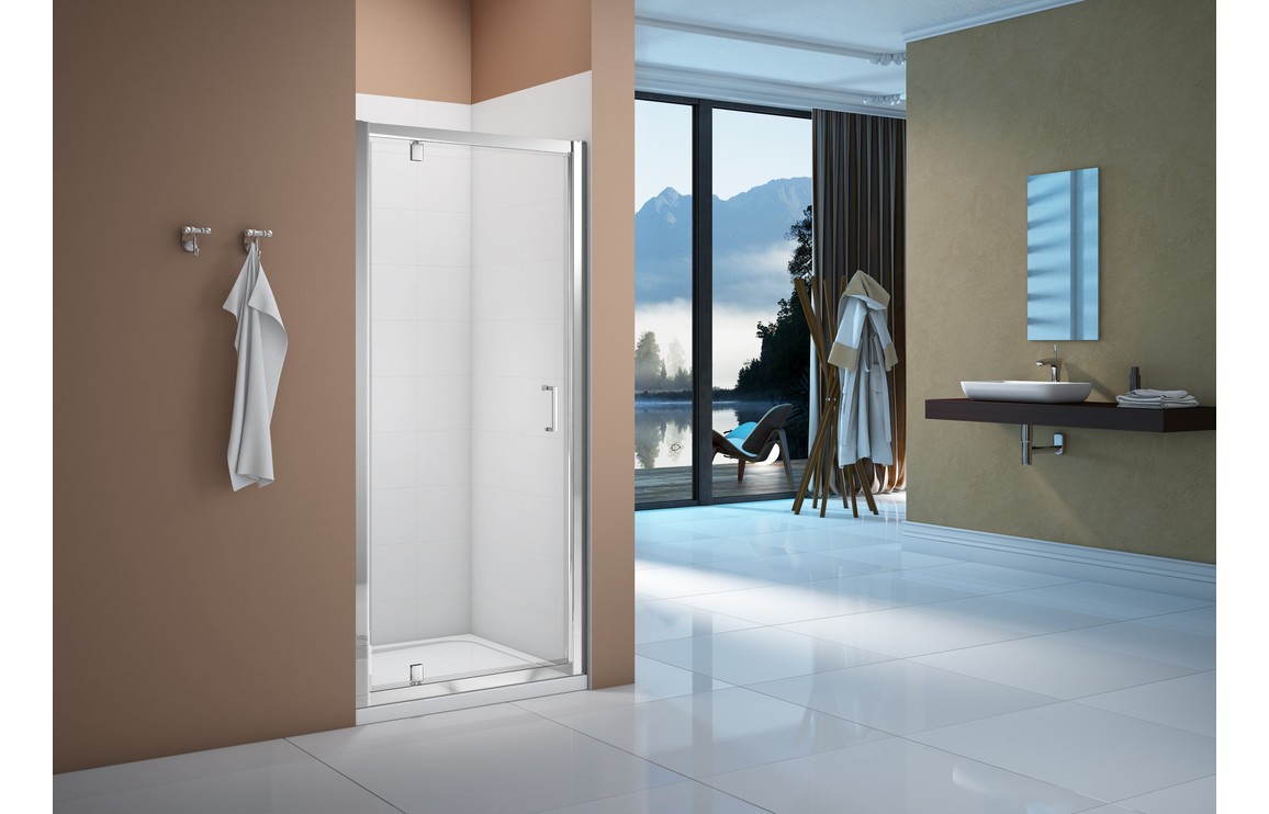 Merlyn Vivid Boost Pivot Door 6 X 760 X 1900Mm - Clear/Polished Chrome