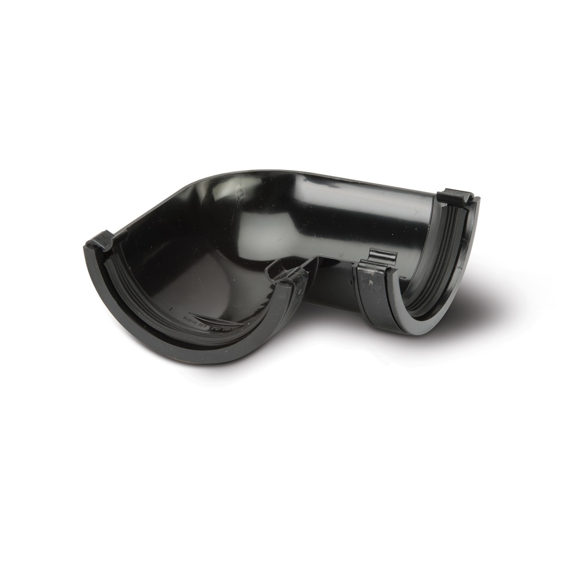 Polypipe Black 112Mm Half Round Angle 90Deg - Rr103b