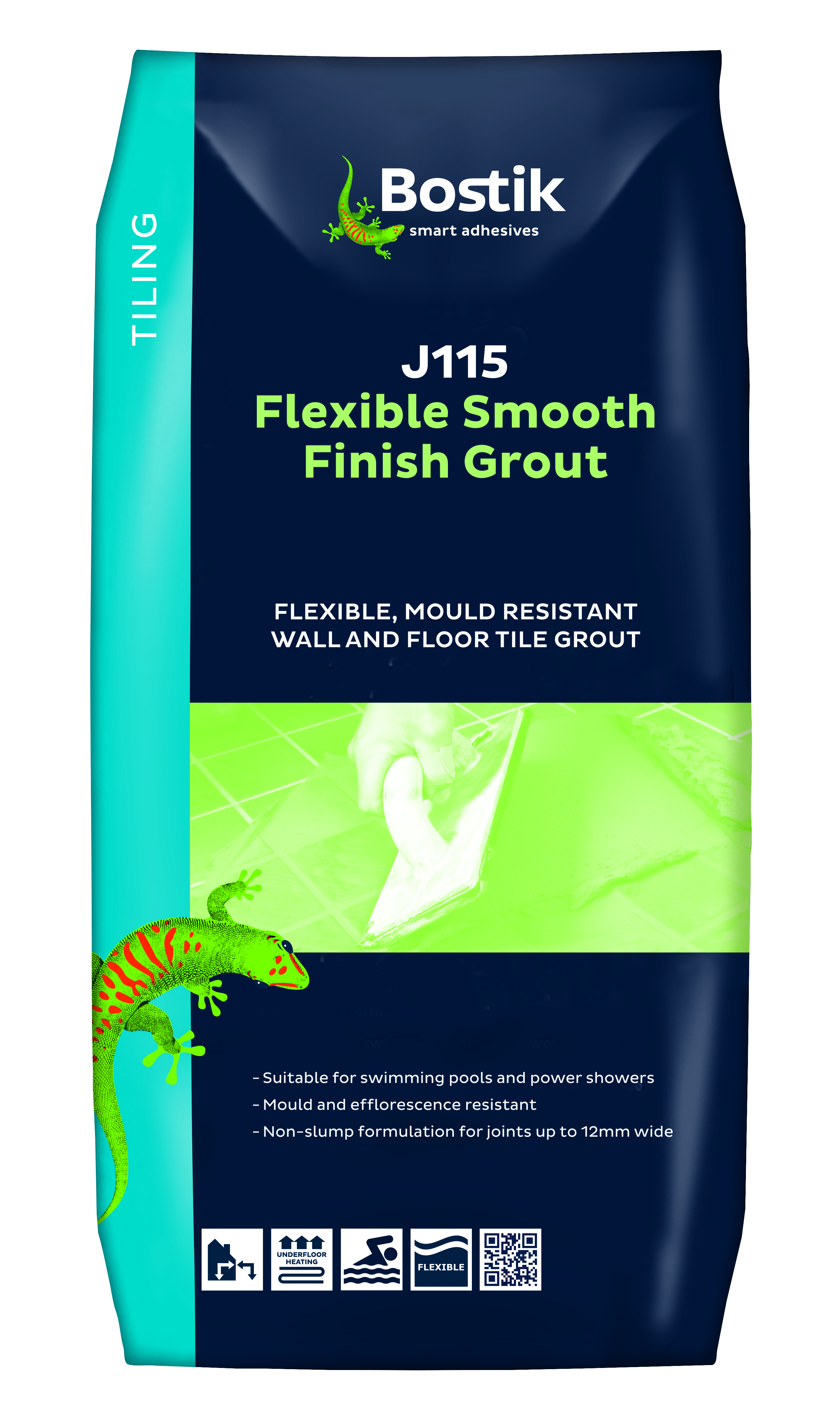 Bostik White J115 Professional Wall & Floor Flexible Smooth Grout 5Kg