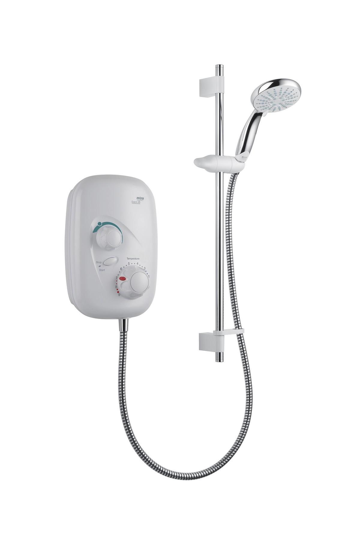 Mira White Event Xs Power Shower - /Chrome Thermostatic