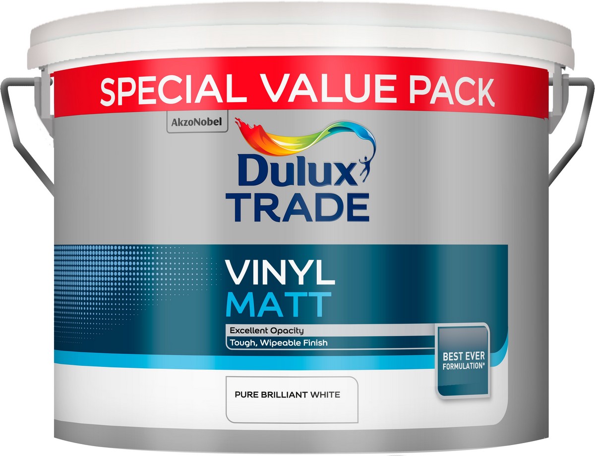 Dulux Trade White Vinyl Matt 7.5Ltr - Pure Brilliant